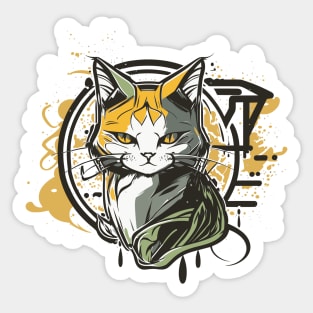 Graffiti Paint Cat Creative Inspiration Sticker